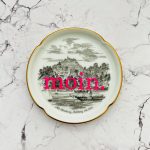 Wandteller Typo moin. vintage Herr Fuchs mini Blankenese neonpink 10cm Süllberg Historisch Hamburg