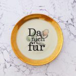 Wandteller Typo Da nich für vintage Herr Fuchs Teller Gold Bunt 19cm Blume schnack
