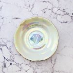 Wandteller Herr Fuchs Franzbrötchen irisierend Regenbogen 14cm vintage Hamburg