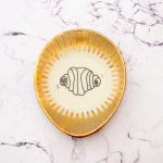 Wandteller Franzbrötchen vintage Herr Fuchs Teller Gold 12cm Hamburg Wohnen oval