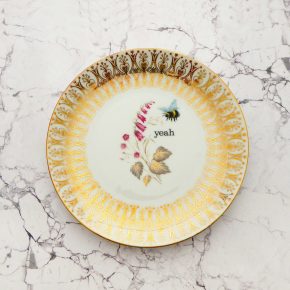 Wandteller Herr Fuchs yeah Typo Wohnen Hummel 19cm vintage gold Blume Bunt