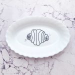 Wandplatte Franzbrötchen vintage Herr Fuchs Teller weiß 19cm Hamburg Wohnen Riffel