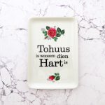 Wandteller Herr Fuchs Typo Tohuus Rosen Wohnen 18cm Platte Blume rosa vintage plattdeutsch