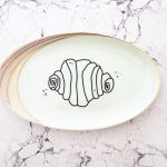Wandplatte Franzbrötchen vintage Herr Fuchs Teller Rosa/Gold 32cm Hamburg Wohnen Fächer