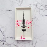 Wandteller Platte Herr Fuchs Hamburger Fernsehturm Neon Kleckse Punkte 15cm mini vintage
