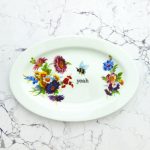 Wandplatte Herr Fuchs yeah Typo Wohnen Hummel 22cm vintage Blume Bunt