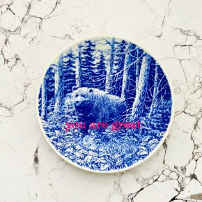 Wandteller Herr Fuchs you are great Typo blau mini 13cm neon Bär vintage