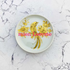 Wandteller Typo mien leevste vintage Herr Fuchs mini neonpink 10cm gold Vogel Phönix