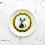 Wandteller Herr Fuchs Hase vintage gold Muster grün 9cm Wohnen
