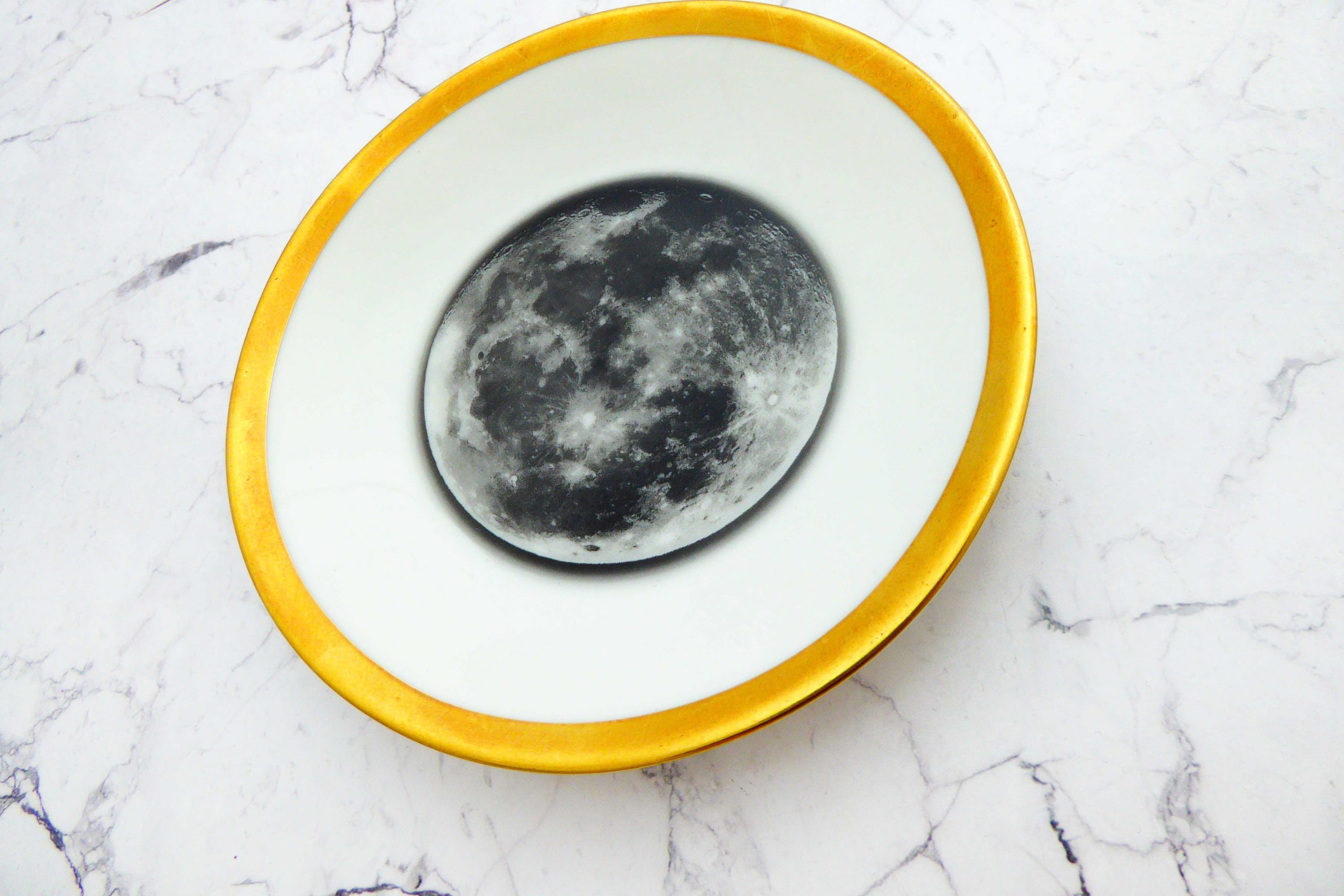 Wandteller Herr Fuchs Mond Gold mini 12cm vintage Galaxy Wohnen – Bild 2