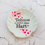 Wandteller Herr Fuchs Typo Tohuus Neon Kleckse Punkte 9cm mini vintage Muschel