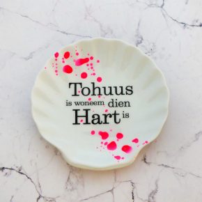 Wandteller Herr Fuchs Typo Tohuus Neon Kleckse Punkte 9cm mini vintage Muschel