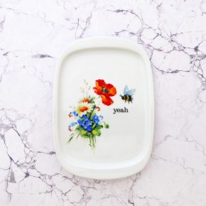 Wandteller Platte Herr Fuchs yeah Typo Wohnen Hummel 20cm vintage Blume bunt
