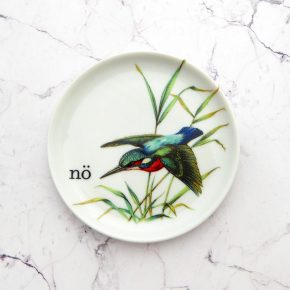 Wandteller Herr Fuchs nö Typo Wohnen Vogel mini  10cm vintage nein Bunt Eisvogel