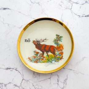 Wandteller Herr Fuchs nö Typo Wohnen Hirsch mini  11cm vintage nein Bunt Gold