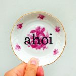 Wandteller ahoi vintage Herr Fuchs Teller mini 11cm Blumen burgund lila rosa