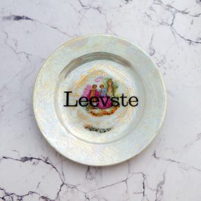 Wandteller Herr Fuchs Typo Leevste Menschen mini 11cm vintage Gold Regenbogen