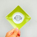 Wandteller Franzbrötchen vintage Herr Fuchs Teller Grün Kiwi 12cm Hamburg Wohnen eckig