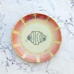 Wandteller Franzbrötchen vintage Herr Fuchs Teller Gold Rosa 19cm Hamburg Wohnen