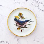 Wandteller Herr Fuchs yeah Typo Wohnen Vogel mini  Kleiber 10cm vintage Bird