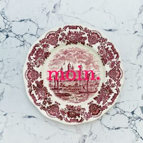 Wandteller moin. Typo Herr Fuchs Rosa Neonpink 19cm Wedgewood Lila Wohnen