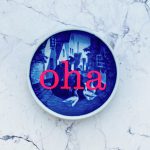 Wandteller Typo oha vintage Herr Fuchs mini 9cm Blau neonpink weiß Dorf Gänse