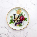 Wandteller Herr Fuchs Typo Love Gold mini 10cm wohnen vintage Blumen