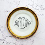 Wandteller Franzbrötchen vintage Herr Fuchs Teller Dunkelblau/ Gold 15cm Hamburg Wohnen