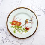 Wandteller Vögel Typo yeah Herr Fuchs vintage 17cm gold Wohnen Blumen