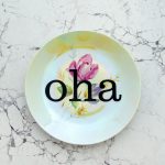 Wandteller oha Typo Herr Fuchs 19cm gold bunt Blume Irisierend Regenbogen Schnack vintage