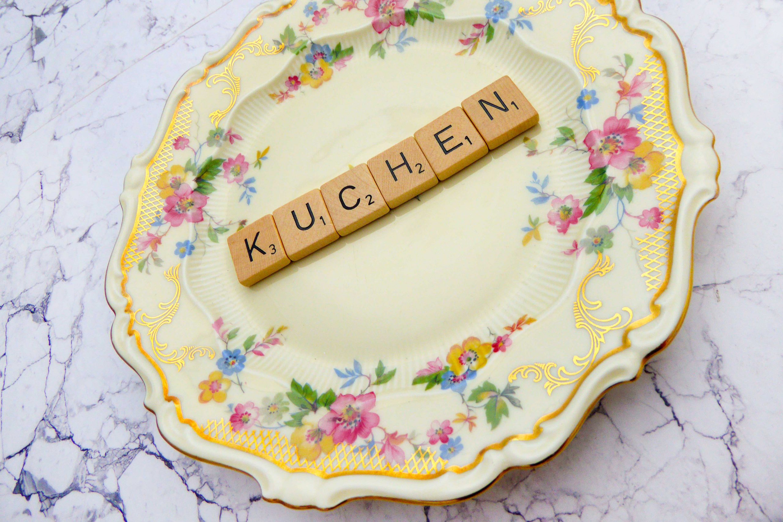 Wandteller Kuchen Vintage Herr Fuchs Deko Küche 19cm Food Blume Bunt Gold – Bild 2