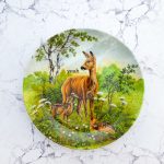 Wandteller Typo yeah vintage Herr Fuchs Teller Reh 22cm Wald grün Wohnen