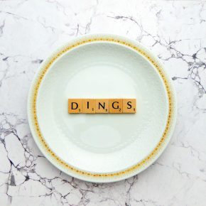 Wandteller Dings Vintage Herr Fuchs Deko Geschenk 19cm Scrabble Gold Innenrand
