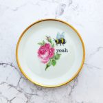 Wandteller Herr Fuchs yeah Typo Wohnen Hummel mini 10cm Gold vintage Blume rosa