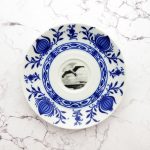 Wandteller Möwe vintage Herr Fuchs Zwiebelmuster weiß/blau 15cm medi