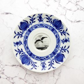 Wandteller Möwe vintage Herr Fuchs Zwiebelmuster weiß/blau 15cm medi