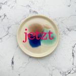 Wandteller Typo jetzt vintage Herr Fuchs neonpink Blume 9cm Wohnen türkis Bunt