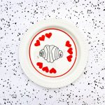 Wandteller Franzbrötchen vintage Herr Fuchs Teller weiß rot 19cm Hamburg Wohnen Herz