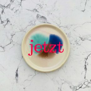 Wandteller Typo jetzt vintage Herr Fuchs neonpink Blume 9cm Wohnen türkis Bunt