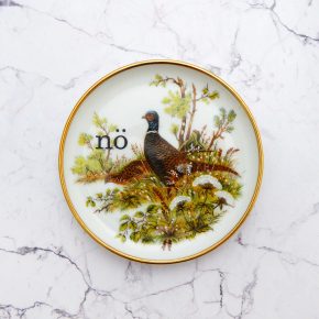 Wandteller Herr Fuchs nö Typo Wohnen Vogel mini  10cm vintage nein Bunt Wald Fasan