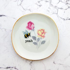 Wandteller Herr Fuchs yeah Typo Wohnen Hummel mini 11cm vintage Blume rosa