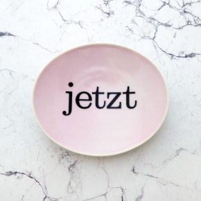 Wandteller Typo jetzt vintage Herr Fuchs mini rosa 12cm wohnen oval now