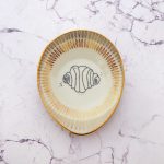 Wandteller Franzbrötchen vintage Herr Fuchs Teller Gold 12cm Hamburg Wohnen oval blau/grau