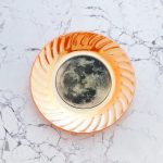 Wandteller Teller Herr Fuchs Mond vintage 17cm Galaxy Wohnen orange schillernd Riffel