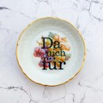 Wandteller Typo Da nich für Herr Fuchs mini 10cm Gold Bunt Obst vintage schnack
