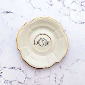 Wandteller Franzbrötchen vintage Herr Fuchs Teller Gold 12cm Hamburg Wohnen schlicht