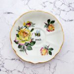 Wandteller Herr Fuchs yeah Typo Wohnen Hummel mini 14cm Gold vintage Blume rosa gelb