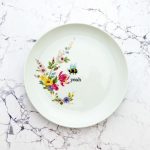 Wandteller Herr Fuchs yeah Typo Wohnen Hummel 19cm vintage weiß Blume Bunt
