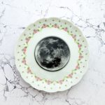 Wandteller Teller Herr Fuchs Mond weiß rosa vintage 19cm Galaxy Wohnen Blume