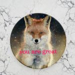 Wandteller you are great Herr Fuchs Fuchs 24cm neonpink vintage wohnen fox neon